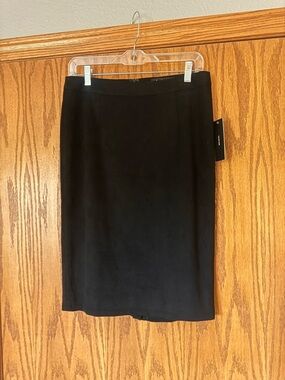 Lulus Black Suede Pencil Skirt